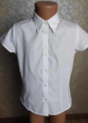 Біла рубашка для дівчинки бу 122ріст1 фото