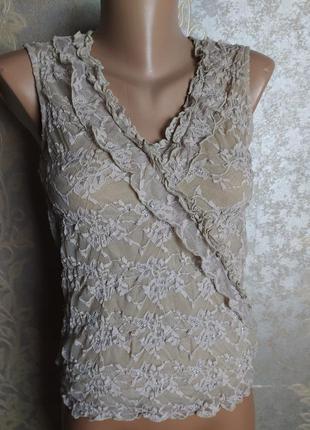 Майка стильна літо! трикотажний гіпюр. нова