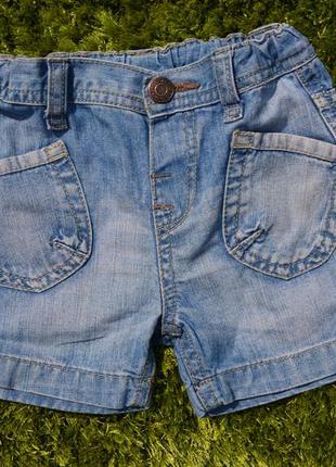 Стильні джинсові шорти для дівчинки б/у. вік до року1 фото