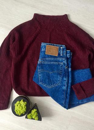 Шикарный марсаловый бордовый свободный свитер свитшот atmosphere