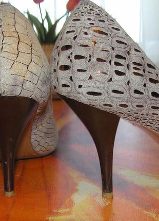 Нарядные туфли из натуральной замши с напылением, baroko3 фото