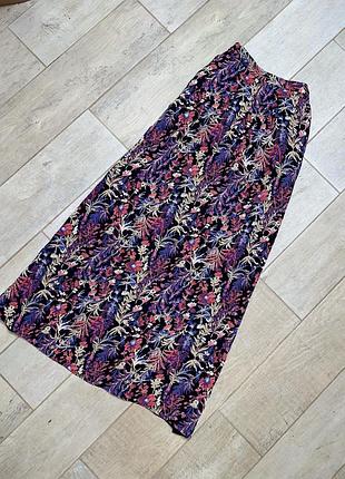 Шифоновая миди юбка в цветочный принт(24)