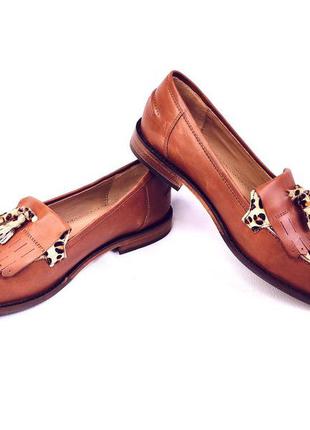 Туфли женские лоферы кожаные коричневые joules locksley tan (размер 38, uk6, eu39)3 фото