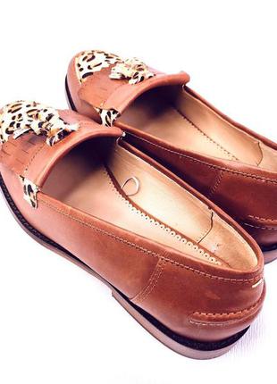 Туфли женские лоферы кожаные коричневые joules locksley tan (размер 38, uk6, eu39)8 фото