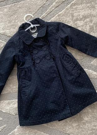 Плащик пальто плащ мелкий горох тренч