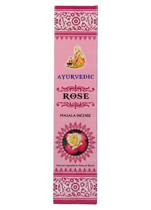 Пахощі роза (rose incense, ayurvedic), 15 штук в пачці