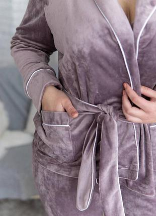 Розкішний плюшевий піжамний костюм, тепла велюрова піжама/тепла плюшева піжама халат+штани/теплий домашній костюм