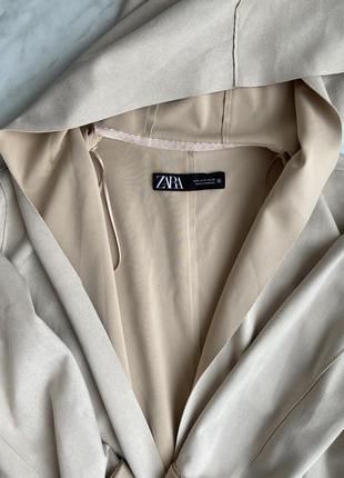 Бежеве пальто плащ накидка zara розмір м-с2 фото