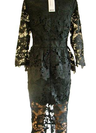Платье нарядное кружевное черное boohoo (размер 46, m, uk12, eu40)5 фото