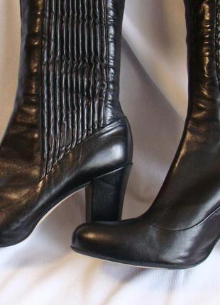 Сапоги женские демисезонные кожаные высокие черные clarks (размер 41)2 фото