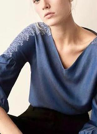 Massimo dutti блуза с вышивкой