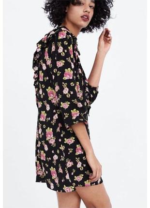 Сукня в квітковий принт zara віскоза5 фото