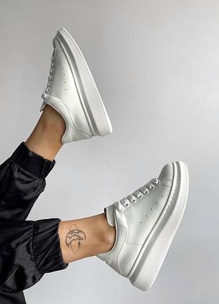 Alexander mcqueen white жіночі кросівки 🆕 олександр маквин білі