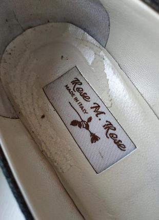 Туфли металлик кожа италия 37 38 24 24.5 серые коричневые серебристые танкетка каблук низкий квадратный нос3 фото