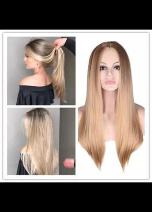 Парик балаяж длинный блонд люкс