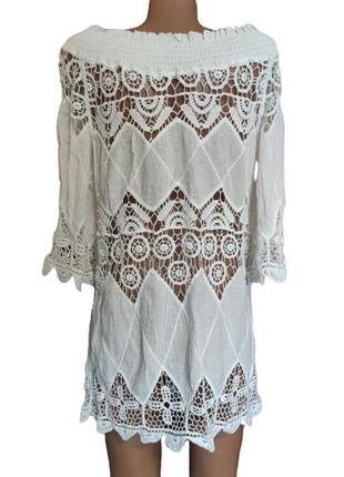 Сукня туніка біле мереживо батист fashion (розмір 46-48, m, uk12)3 фото