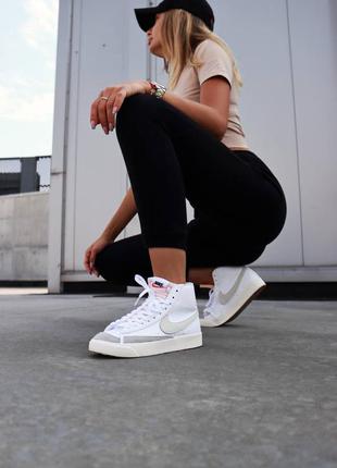 Nike blazer 77 mid white жіночі кросівки 🆕 найк блазер