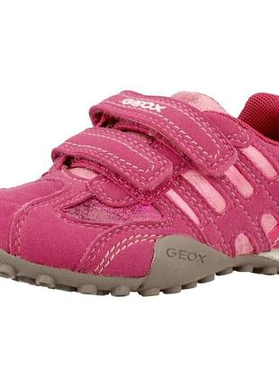 Кроссовки детские на девочку geox замша розовые pink fuchsia j5412a