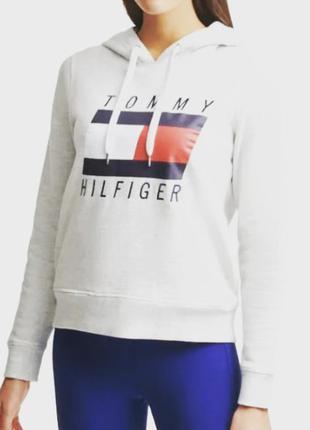 Свитшот на флисе женский с капюшоном tommy hilfiger m,xl