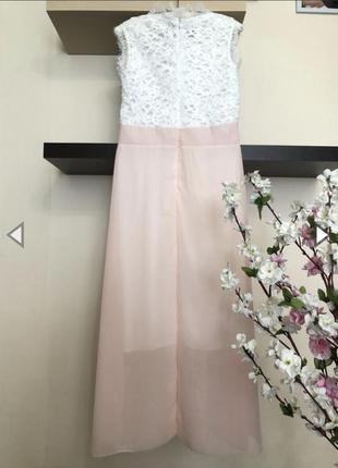 Супер нежное, нарядное шифоновое платье с кружевом9 фото