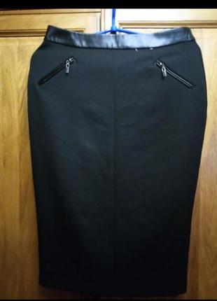 Классическая качественная черная юбка карандаш