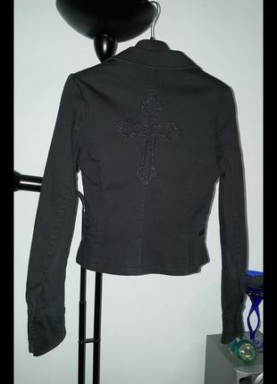 Пиджак куртка с вышивкой крест2 фото