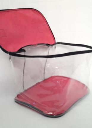 Велика супер містка прозора сумка косметичка із силіконової плівки.3 фото