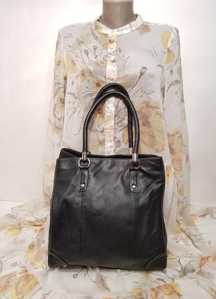 Красивая кожаная сумка модель шоппер италия3 фото