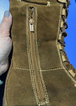 Зимние замшевые сапоги со шнуровкой timberland7 фото