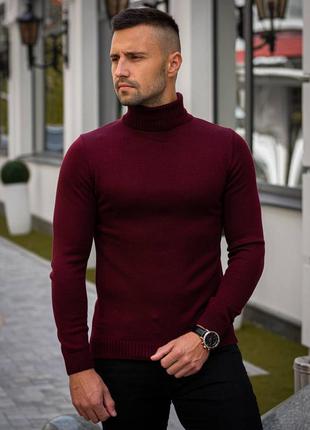 Базовый гольф из трикотажа бордовый maddison р. 46-48 (s) плотный мягкий хлопок