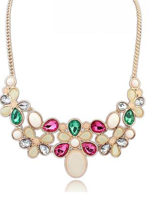 🏵️гарну кольорове кольє з кристалами, нове!!! арт. 3897