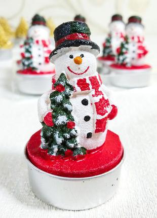 Новорічна свічка сніговик melinera