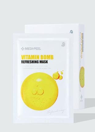 Тонизирующая витаминная тканевая маска medi-peel vitamin bomb refreshing mask1 фото