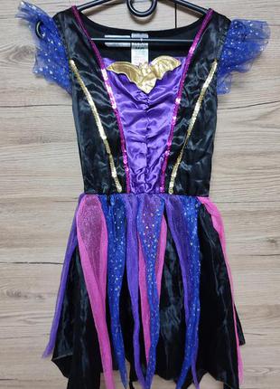 Детское платье ведьма, летучая мышь на 5-6