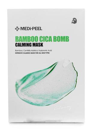 Успокаивающая маска medi-peel bamboo cica bomb calming mask