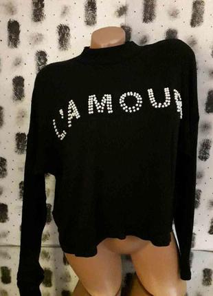 "н&м" тонкий укорочений гольф в рубчик