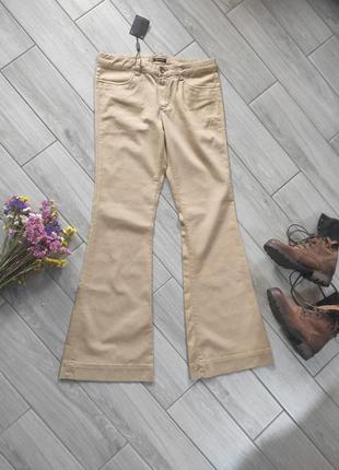 Расклешенные брюки бежевого цвета massimo dutti2 фото