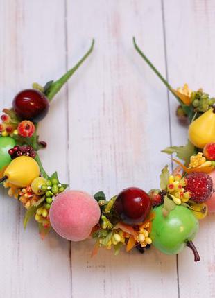Осенний обруч ободок с фруктами