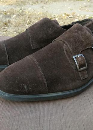 Мужские замшевые коричневые туфли монки mephisto1 фото