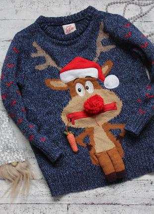 Кофта, светр новорічний george на 5-6 років