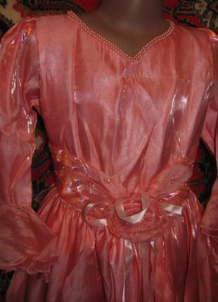 Красивое нарядное платье из органзы, универсальный размер выпускное для принцессы утренник праздник4 фото