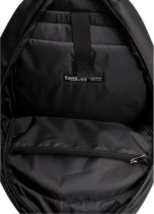 Мужской черный рюкзак из матовой эко-кожи деловой, классический, повседневный, для ноутбука10 фото