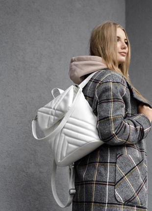 Модний жіночий білий рюкзак - сумка міської, повсякденний - новинка 2021 | еко-шкіра