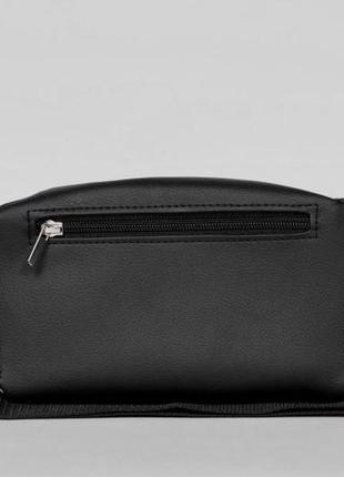 Модная мужская черная бананка, поясная наплечная сумка кроссбоди на пояс, через плечо кожзам, экокожа5 фото