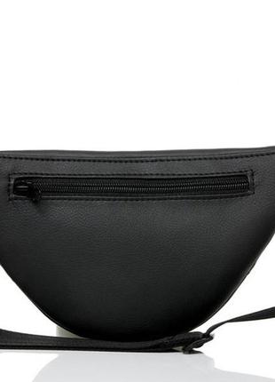 Удобная мужская наплечная, поясная бананка черная, сумка на пояс, через плечо из матовой экокожи10 фото