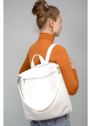 Місткий жіночий повсякденний, міський рюкзак-сумка жовтий еко-шкіра7 фото