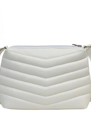 Модная белая женская сумка кросс-боди с длинным ремешком через плечо из эко-кожи