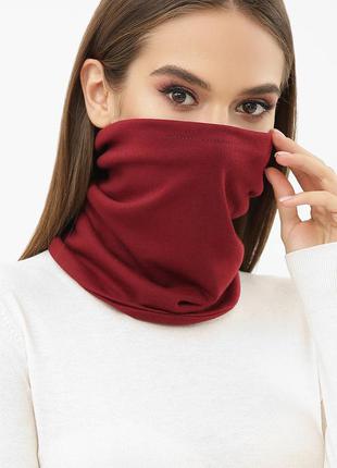 Баф маска трикотажний шарф бордо