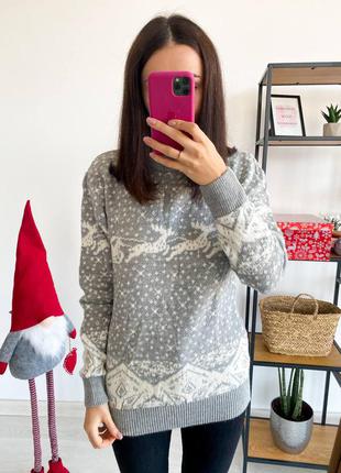 🎄новорічний шерстяний светр з оленями2 фото