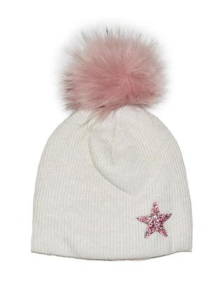 Шапка теплая для девочки с помпоном 52/54